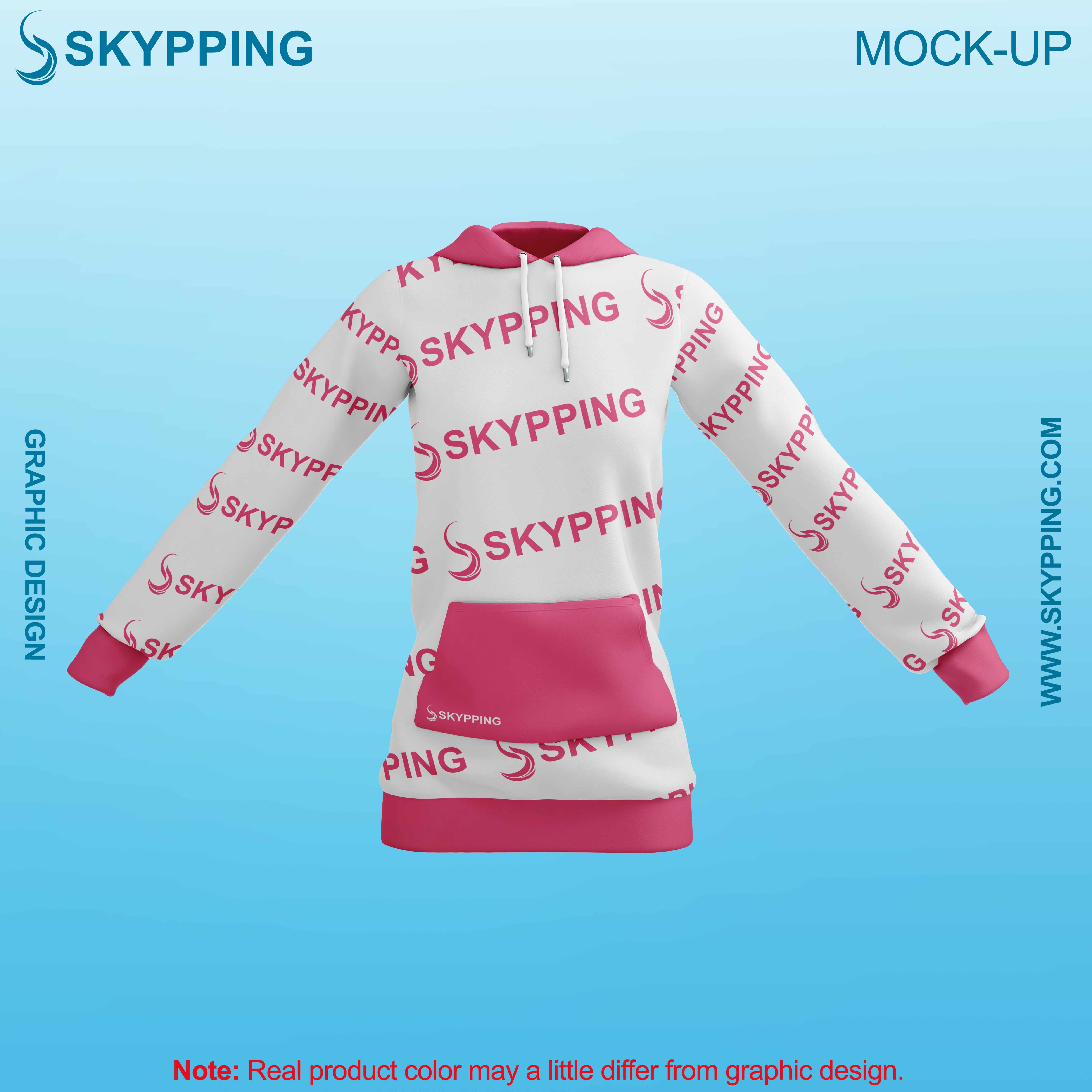 White Combo Pull Over Hoodie with Kangroo Pockets for Women